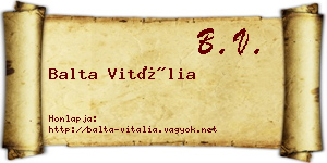 Balta Vitália névjegykártya